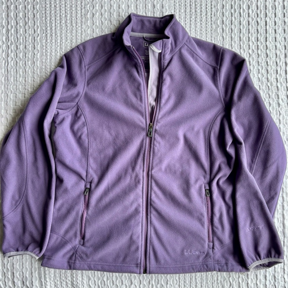LL Bean Purple Polartec Fleece Jacket Lightweight Winter Coat, Women’s Size Med